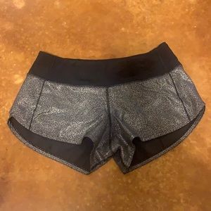Size 4 Lululemon metallic shorts
